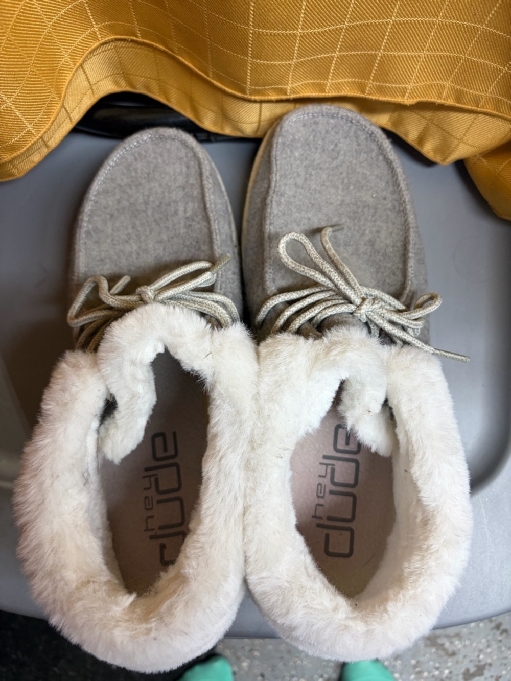 Hey Dudes Cozy Faux-Fur Lined Slip-On Slippers - Light Gray